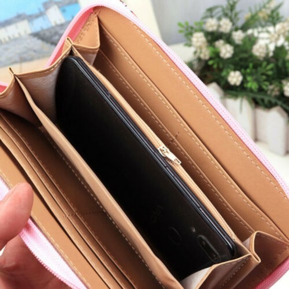 Sweet Kawaii Hello Kitty Round Zip Wallet Pink Fits iphone in Bag Purse Clutch - Picture 3 of 4